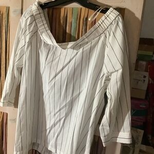 Striped off the shoulders cotton top